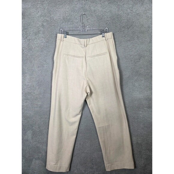 A&F Wide Leg Pants Quinn Tailored Straight Sz 16R/18R Oatmeal Office Siren - Picture 8 of 11